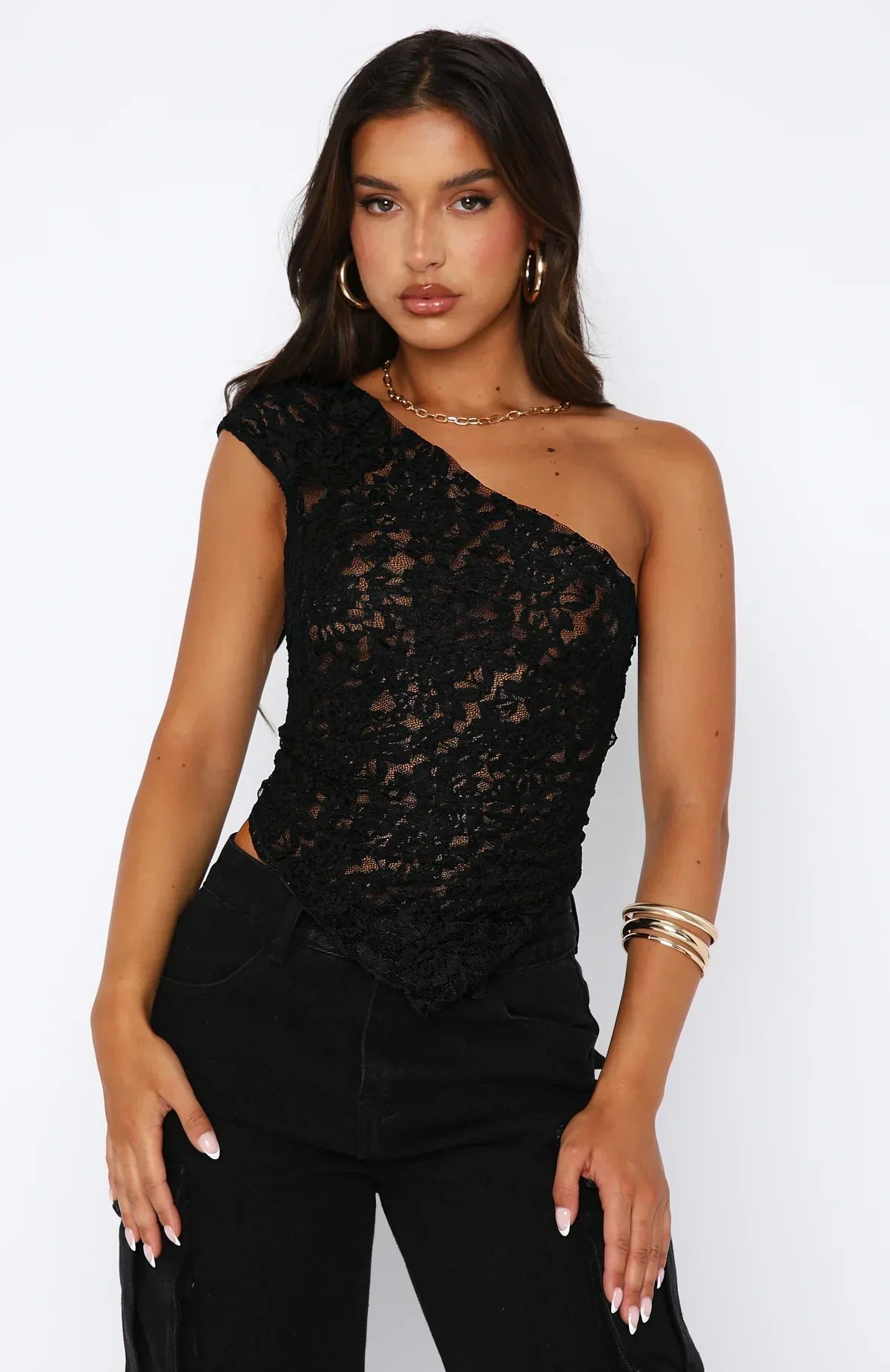 Livia - Asymmetrische Top met Open Rug