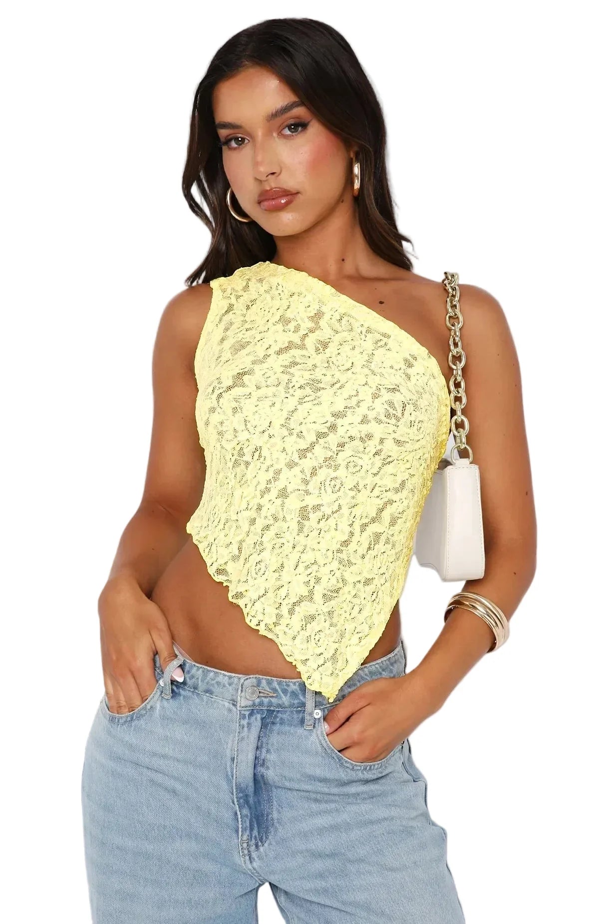 Livia - Asymmetrische Top met Open Rug