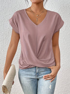 Lotte - V-Hals T-Shirt Met Twistdetail