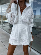 Mila - Elegante Broderie Jumpsuit