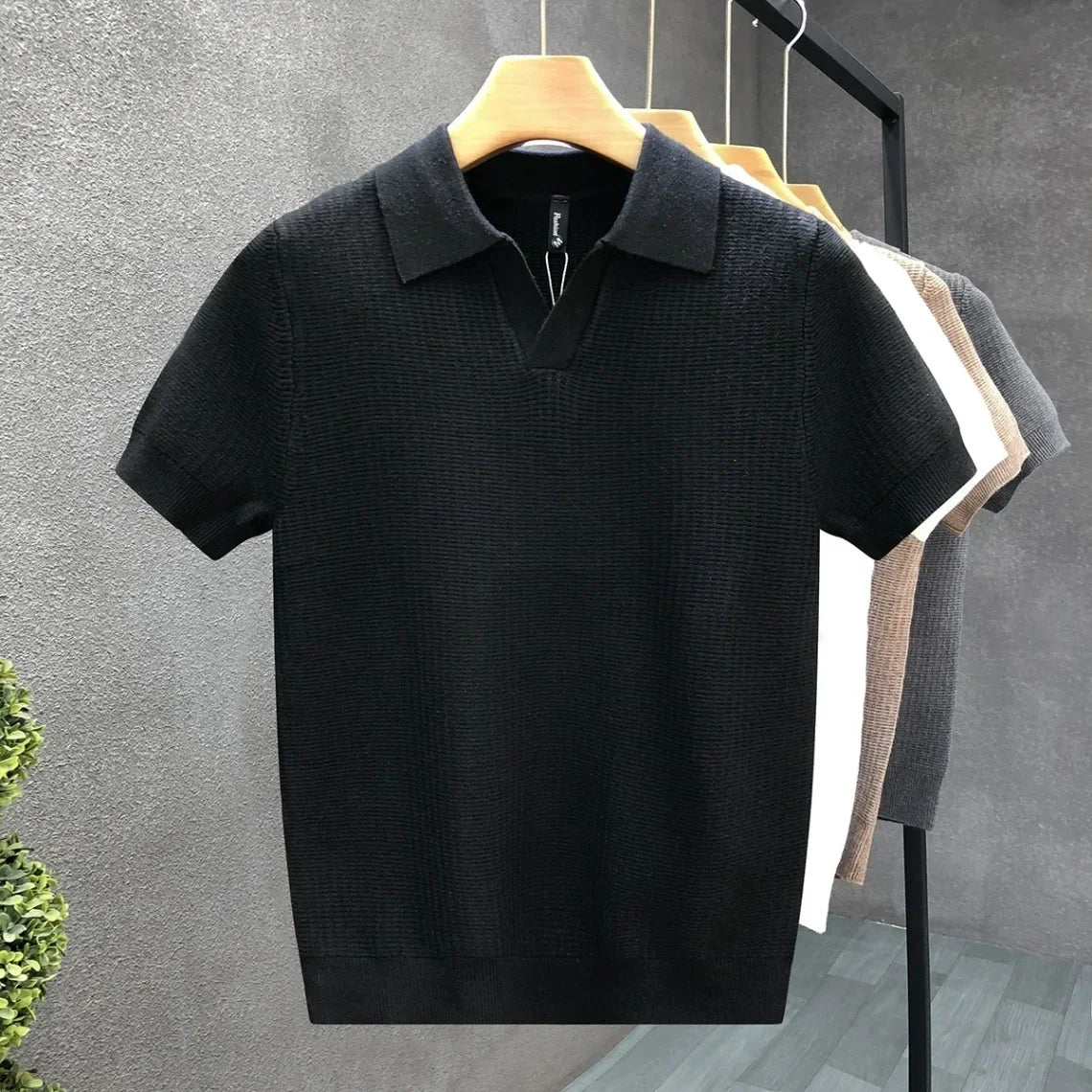Timo - Ademend gebreid poloshirt