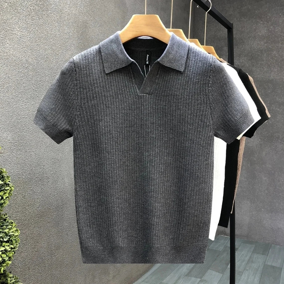 Timo - Ademend gebreid poloshirt