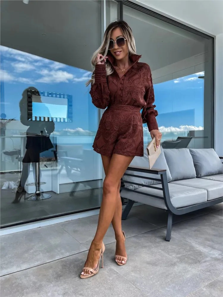 Mila - Elegante Broderie Jumpsuit