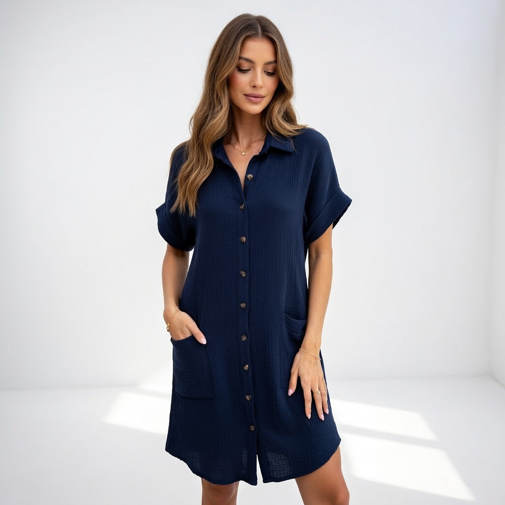 Béatrice — Elegante en chemise jurk