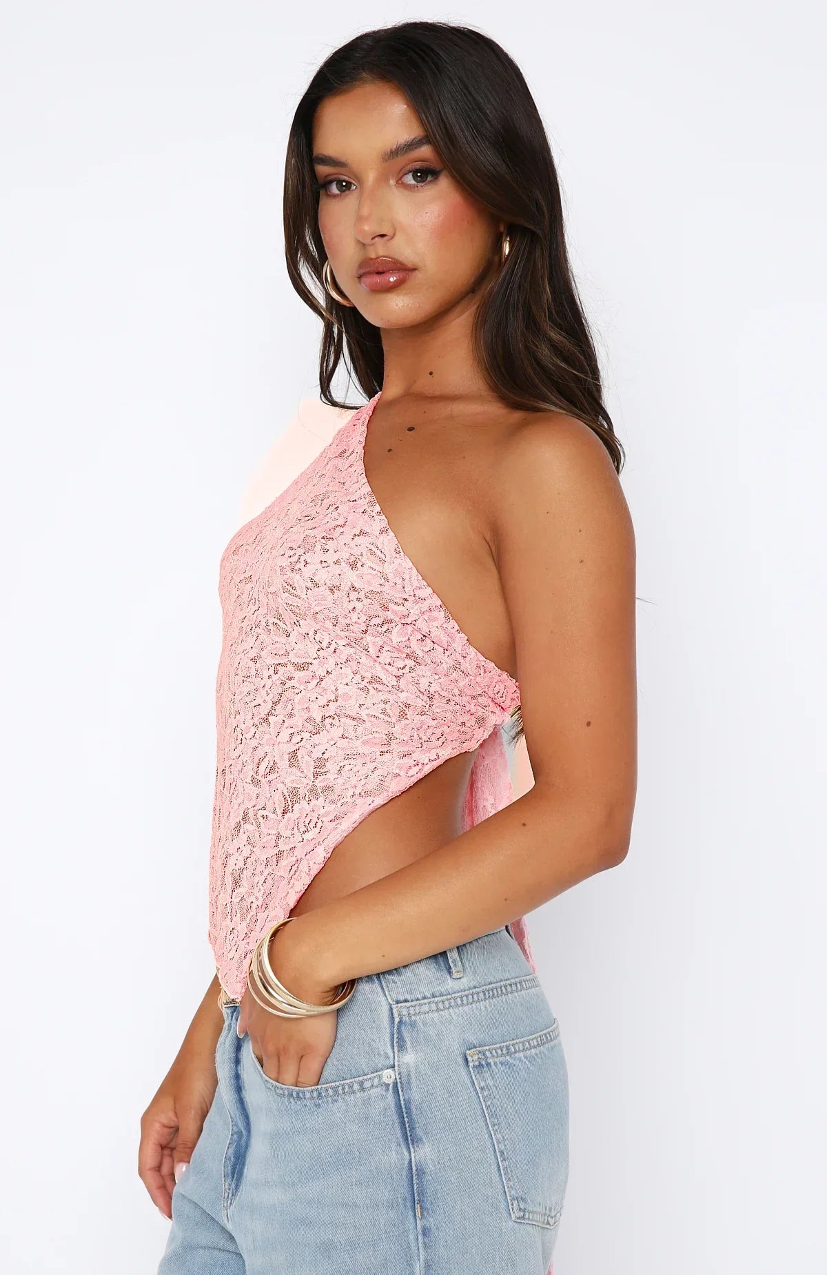Livia - Asymmetrische Top met Open Rug